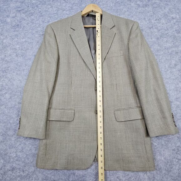 Jos A Bank Men's Size 42R Beige Windowpane‎ Blazer/Sport Coat/Suit Jacket SPOT - Picture 7 of 16